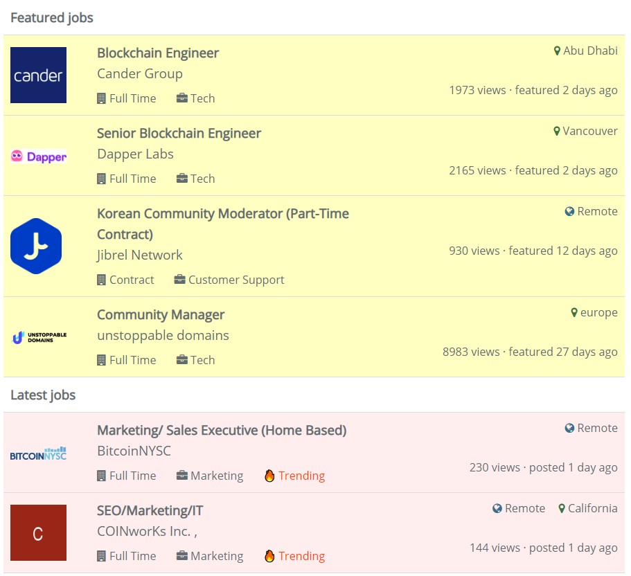 Jobs in Blockchain and Cryptocurrency Industry