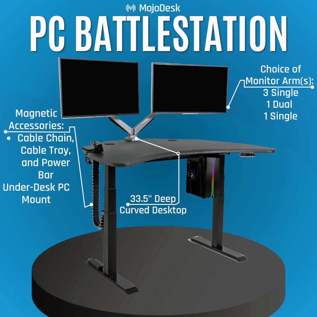 Best PC Gaming Desks 2023 Collection SitStand Gamer Desks MojoDesk