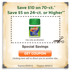 $15 in Zyrtec Coupons!