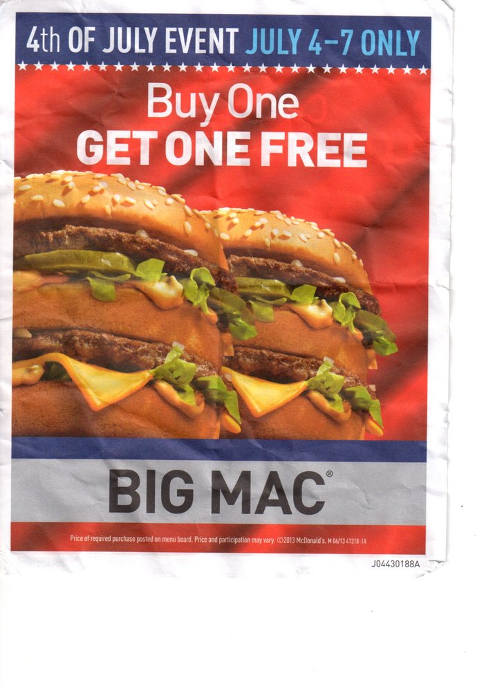 BOGO Big Mac Sandwiches at McDonalds 7/47/7!