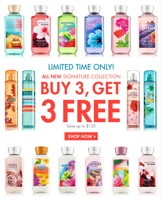 Bath & Body Works Buy 3 Get 3 FREE + 1 Shipping Today Only