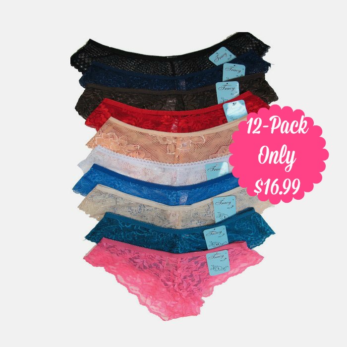 12Pack Bikini Lace Panties Only 16.99 (Reg. 59.95!)