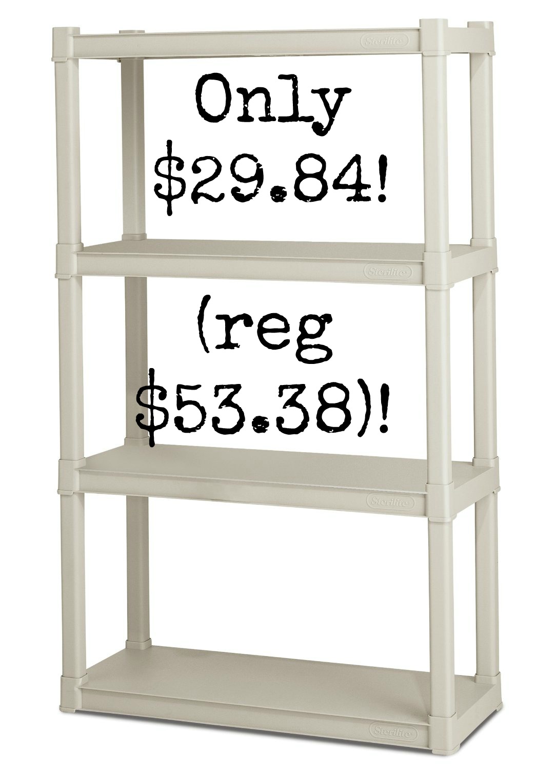 Sterilite 4Shelf Shelving Unit only 29.84 (reg 53.38)!
