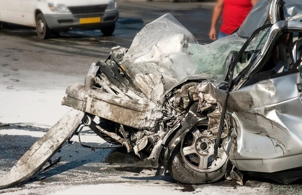 Three types of collisions that occur during a motor vehicle crash?