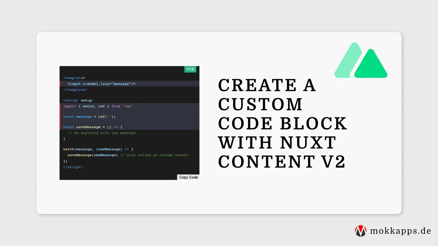How to Create a Custom Code Block With Nuxt Content v2 Michael Hoffmann