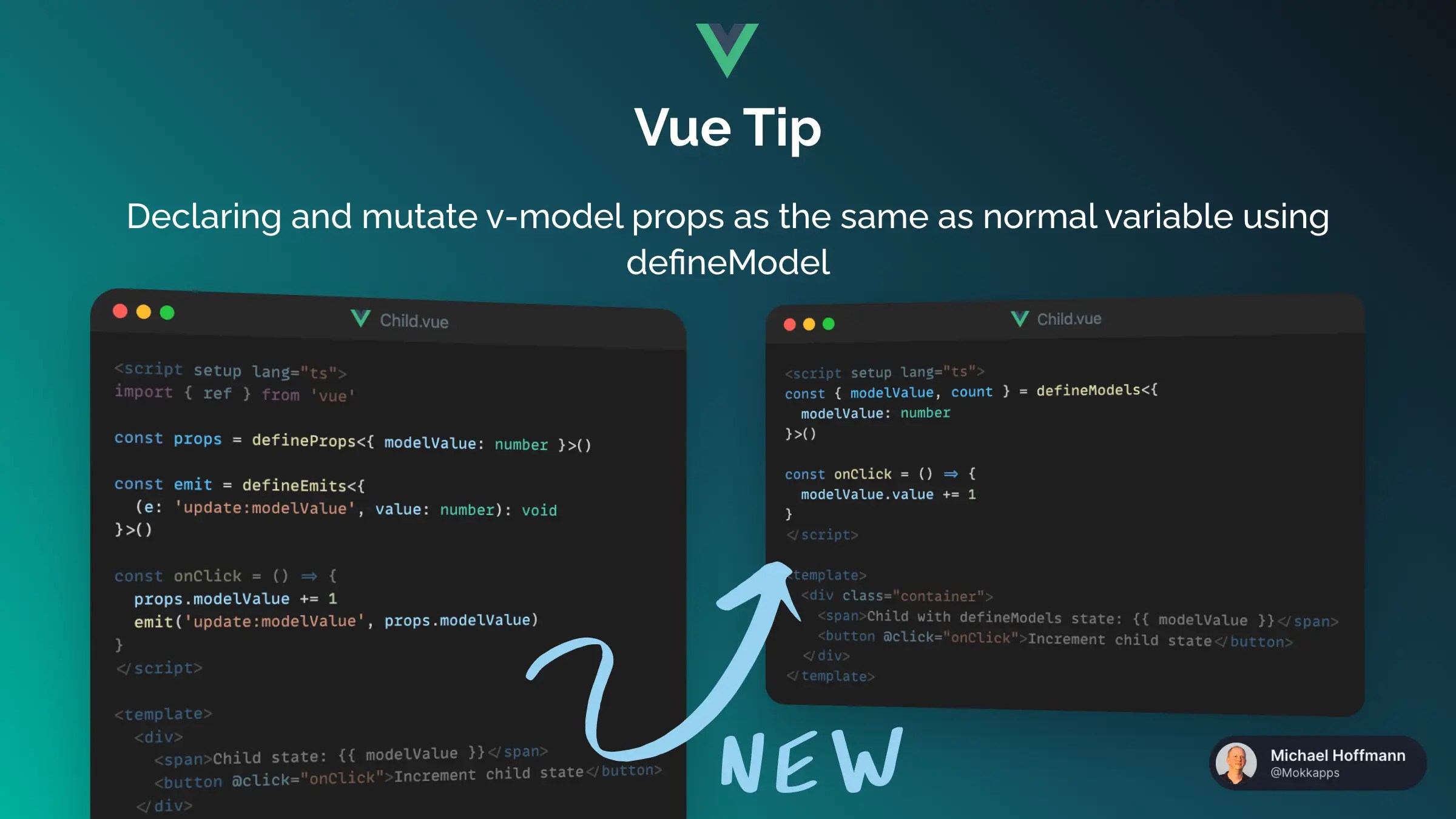 Vue Tip Declare and Mutate vmodel Props as Normal Variable Using