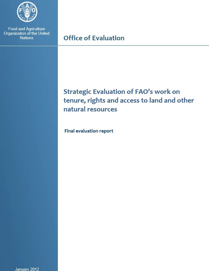 Evaluation of FAO's work in tenure, rights and access Mokoro project