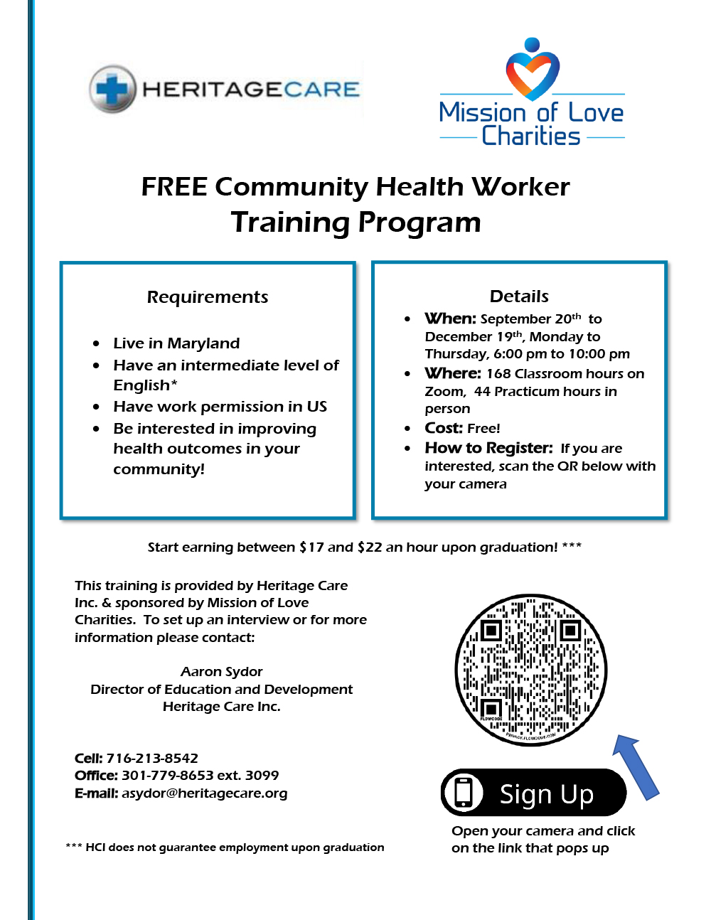 Free Community Health Worker Training Program Mission of Love
