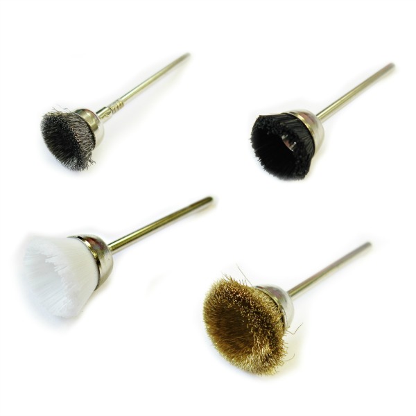Cup Brushes in Bristle, Hair, Steel, Brass and Nylon