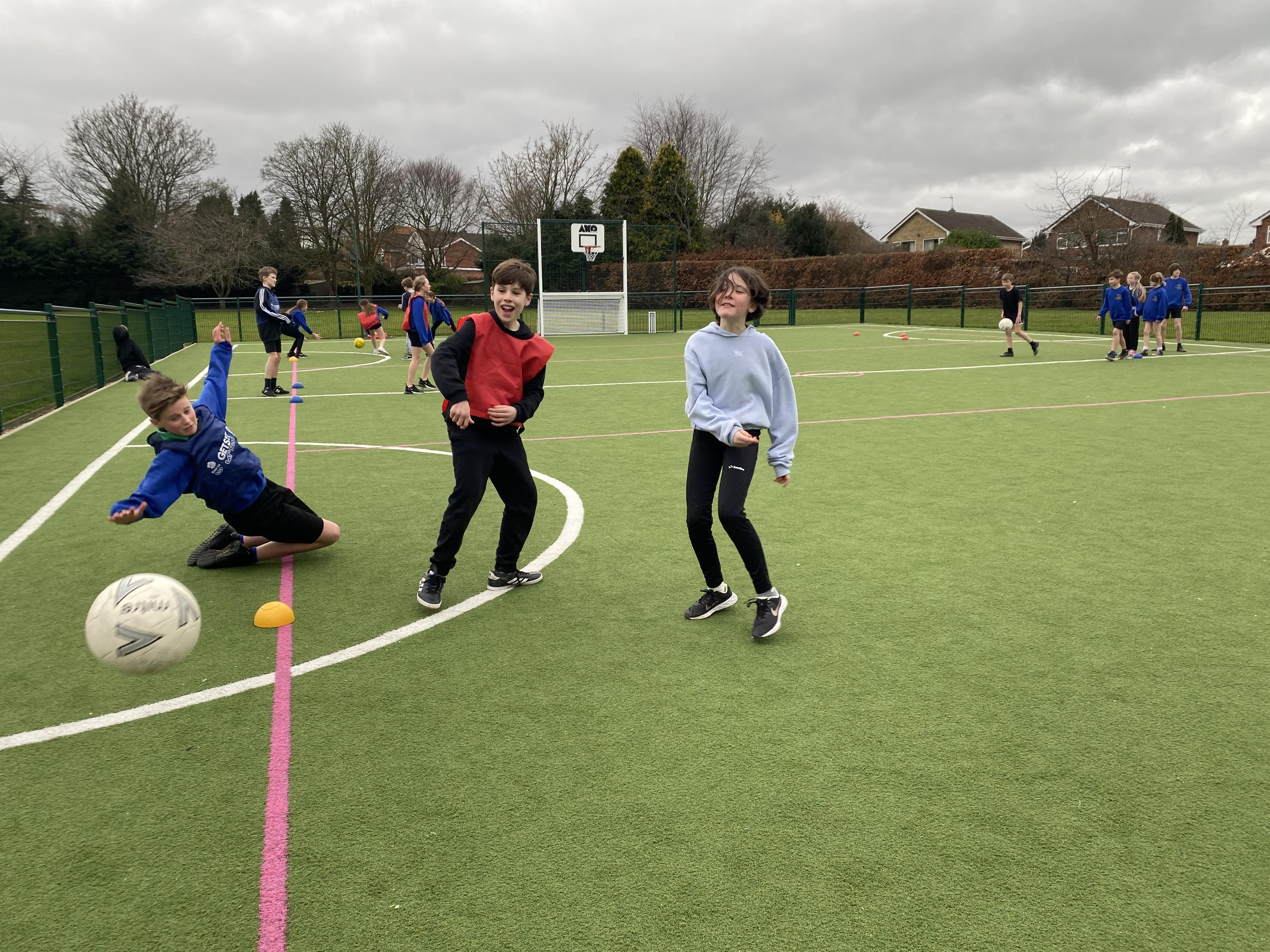 Year 6 Handball practice Molescroft Primary School