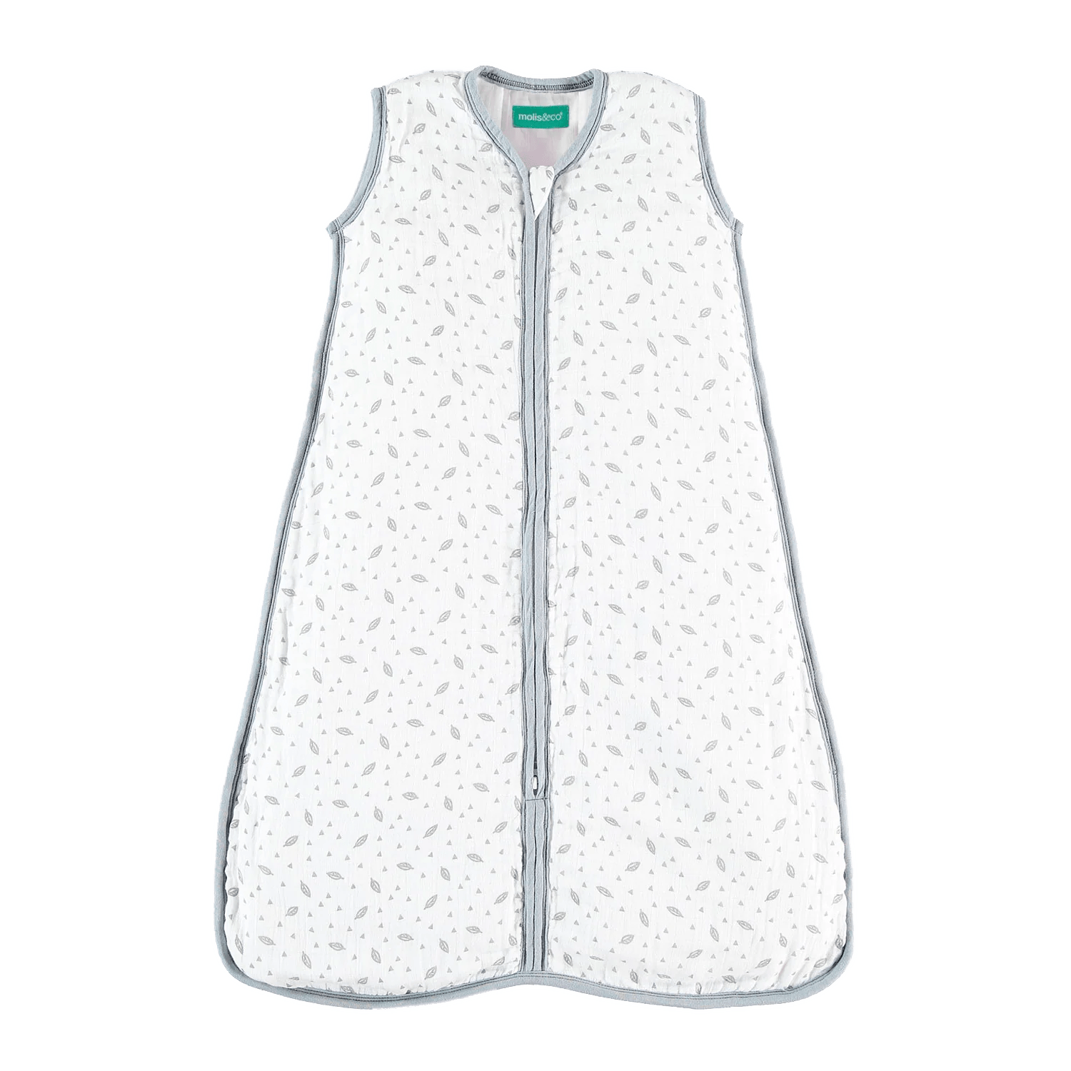 BABY SLEEPING BAG LEAVES TOG 2.5 BAMBOO MUSLIN molisandco