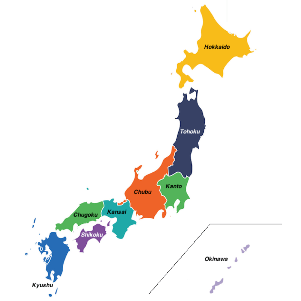 Regions Of Japan Map