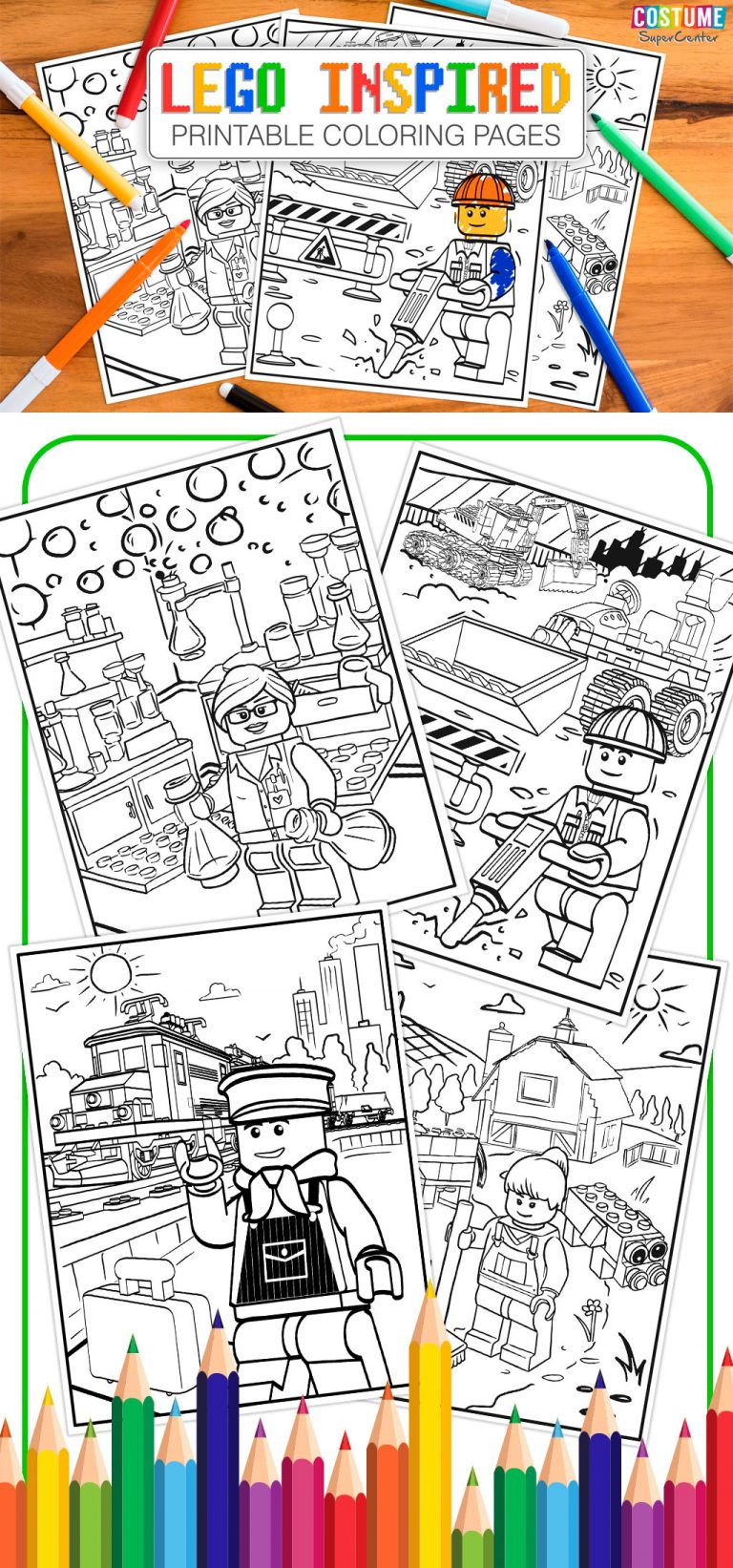LEGO Inspired Printable Coloring Pages Mom and More