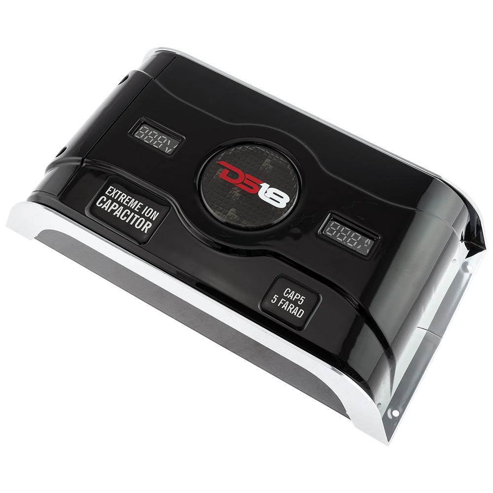 DS18 CAP5 5000W Digital 5 Farad Car Stereo Capacitor Power Led Voltage