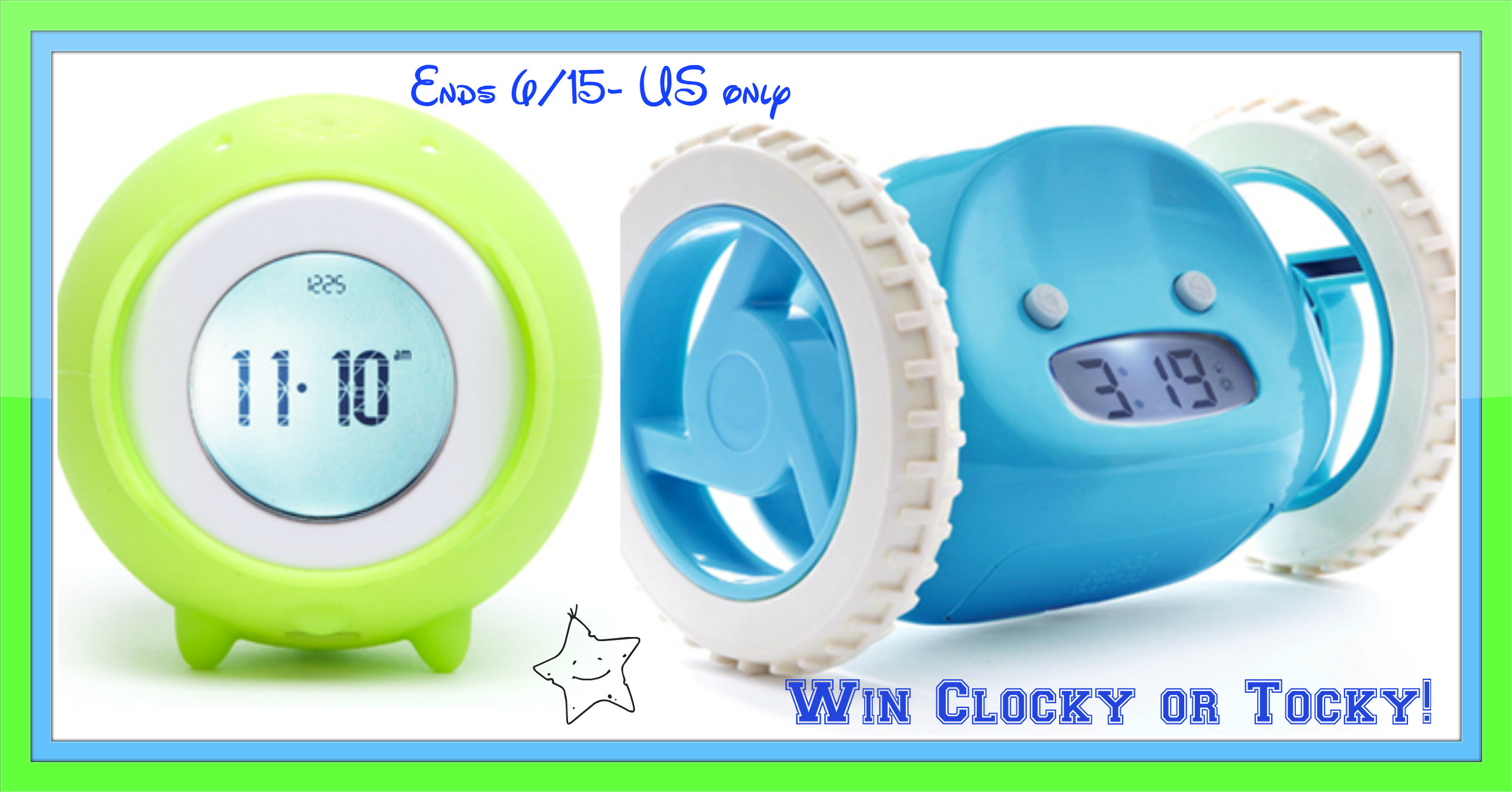 Win Clocky or Tocky Fun Alarm Clocks! ends 6/15 US only Mom Does