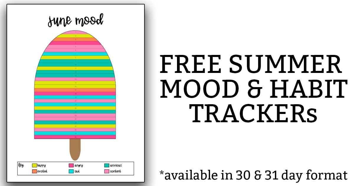 Free Summer Mood Tracker and Habit Tracker