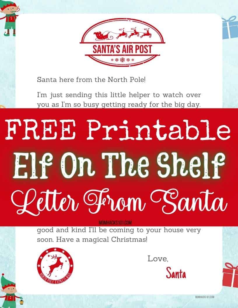 Elf On The Shelf Letter From Santa Printable