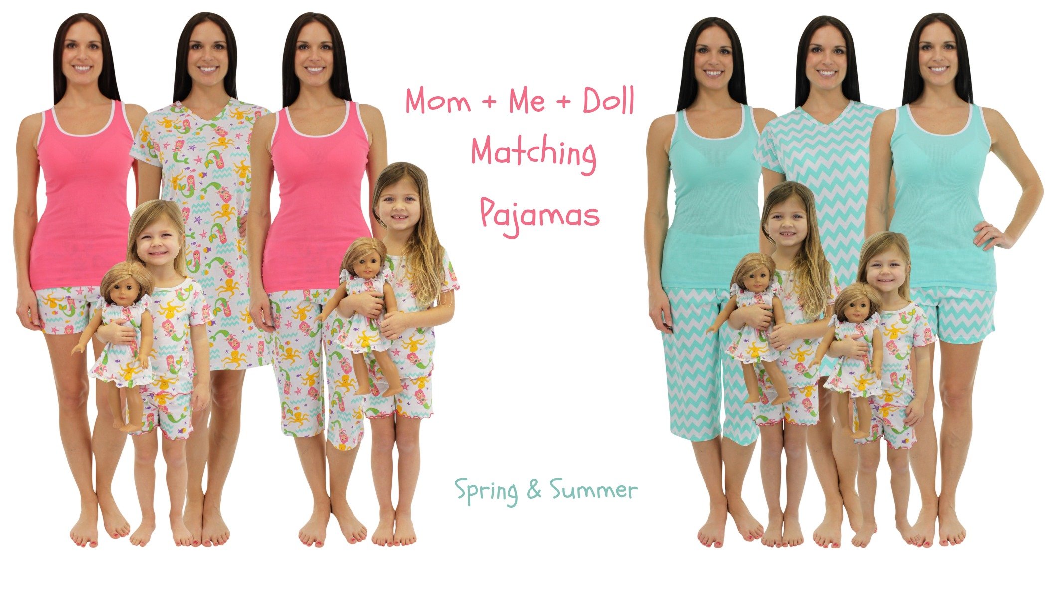 Spring & Summer Mom + Me + Doll Matching Pajamas