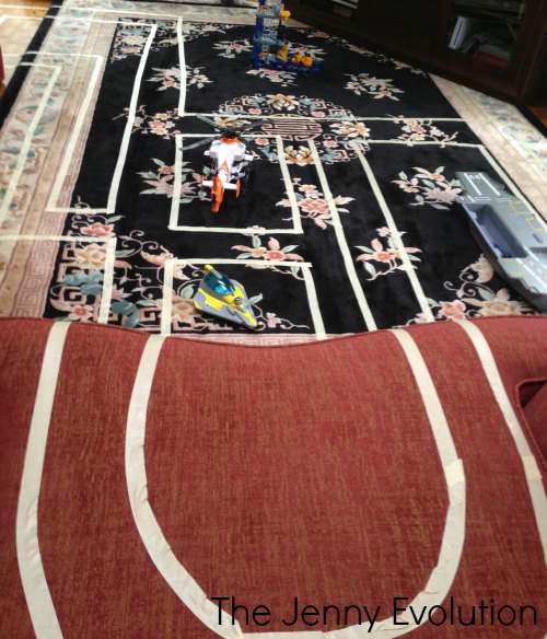Fast, Easy Indoor Race Car Track with Painters Tape