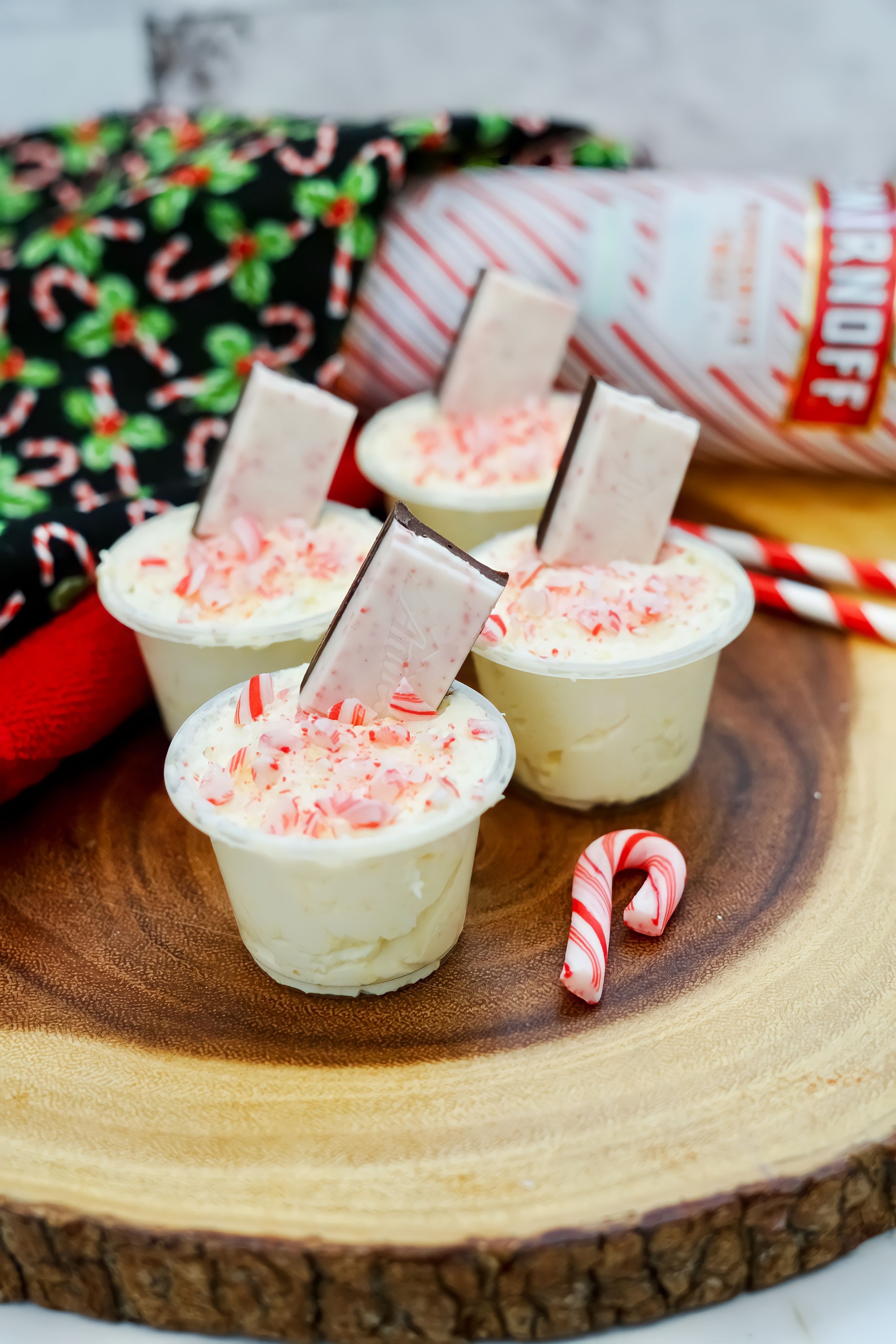 Peppermint Bark Pudding Shots The Mommyhood Life