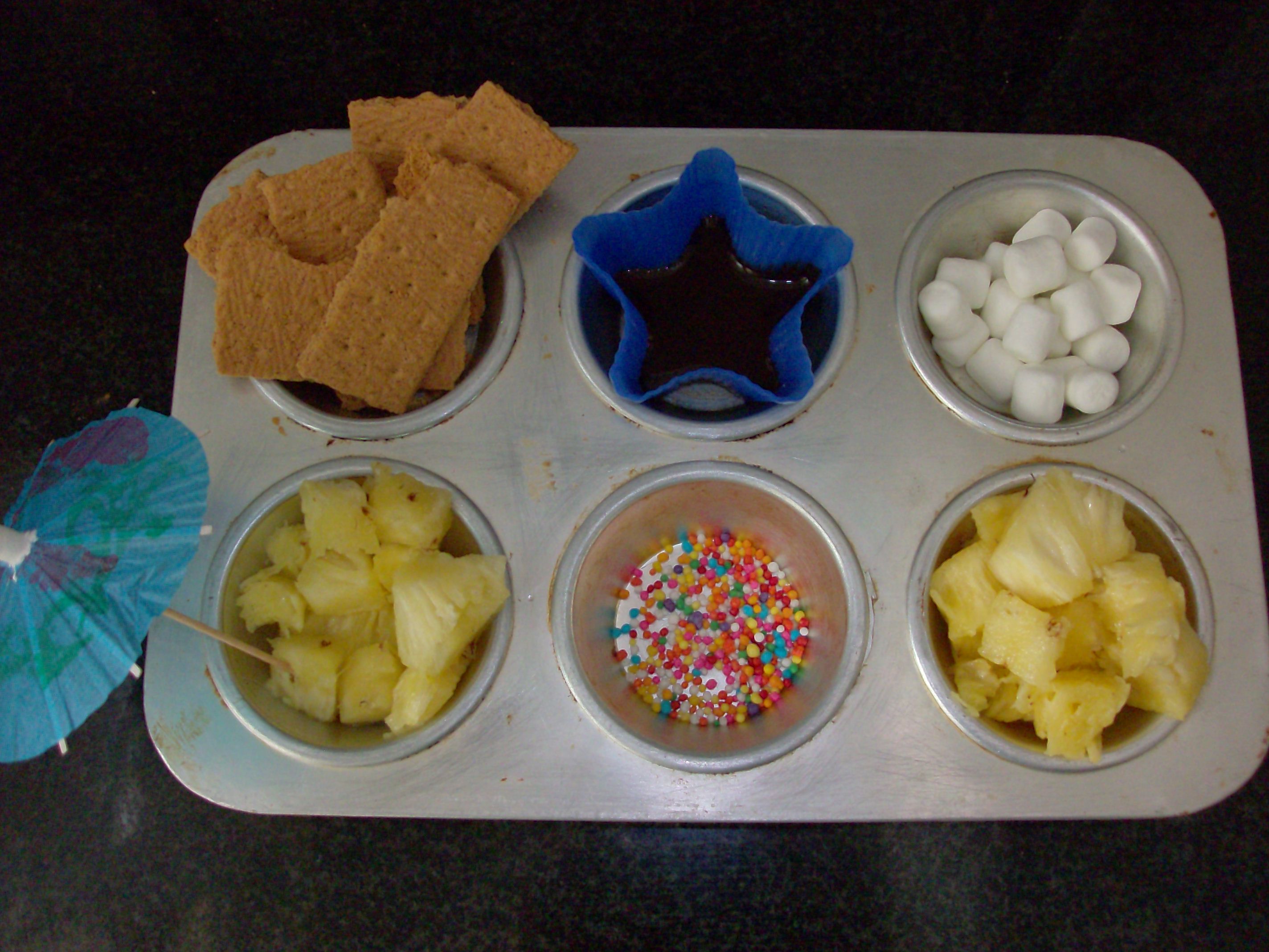 Muffin Tin Monday Fondue Dessert Tin with Homemade Chocolate Sauce