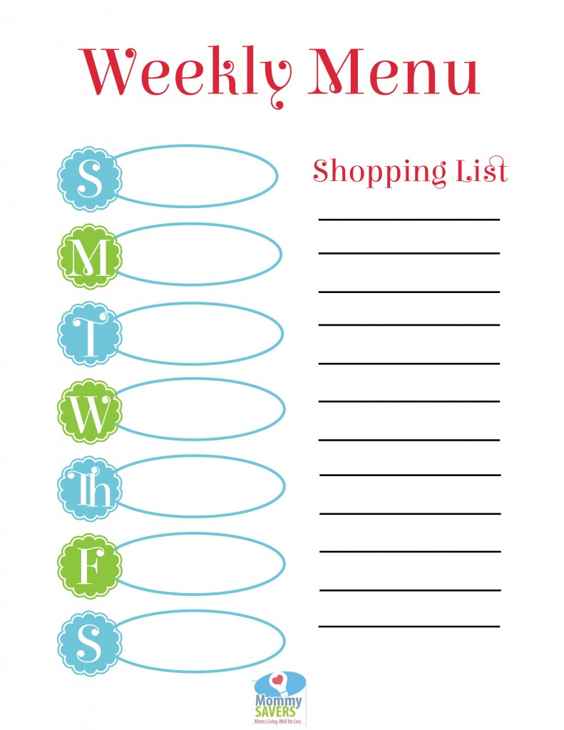 Weekly Menu Planning Method 2 Dry Erase Frame Mommy Savers