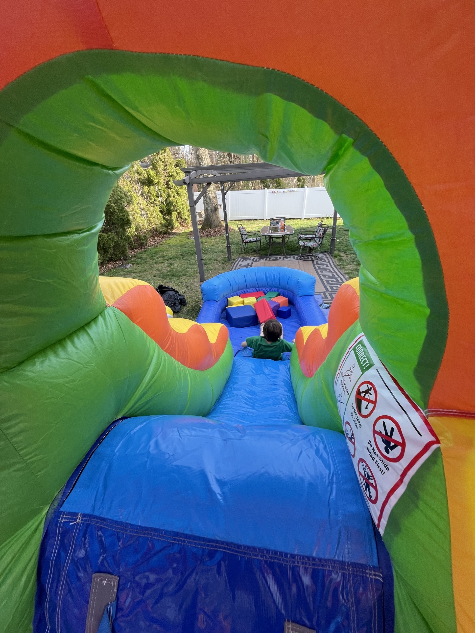 Rainbow Castle Smiley Face Bounce House Slide Combo Review Mommy's Bundle
