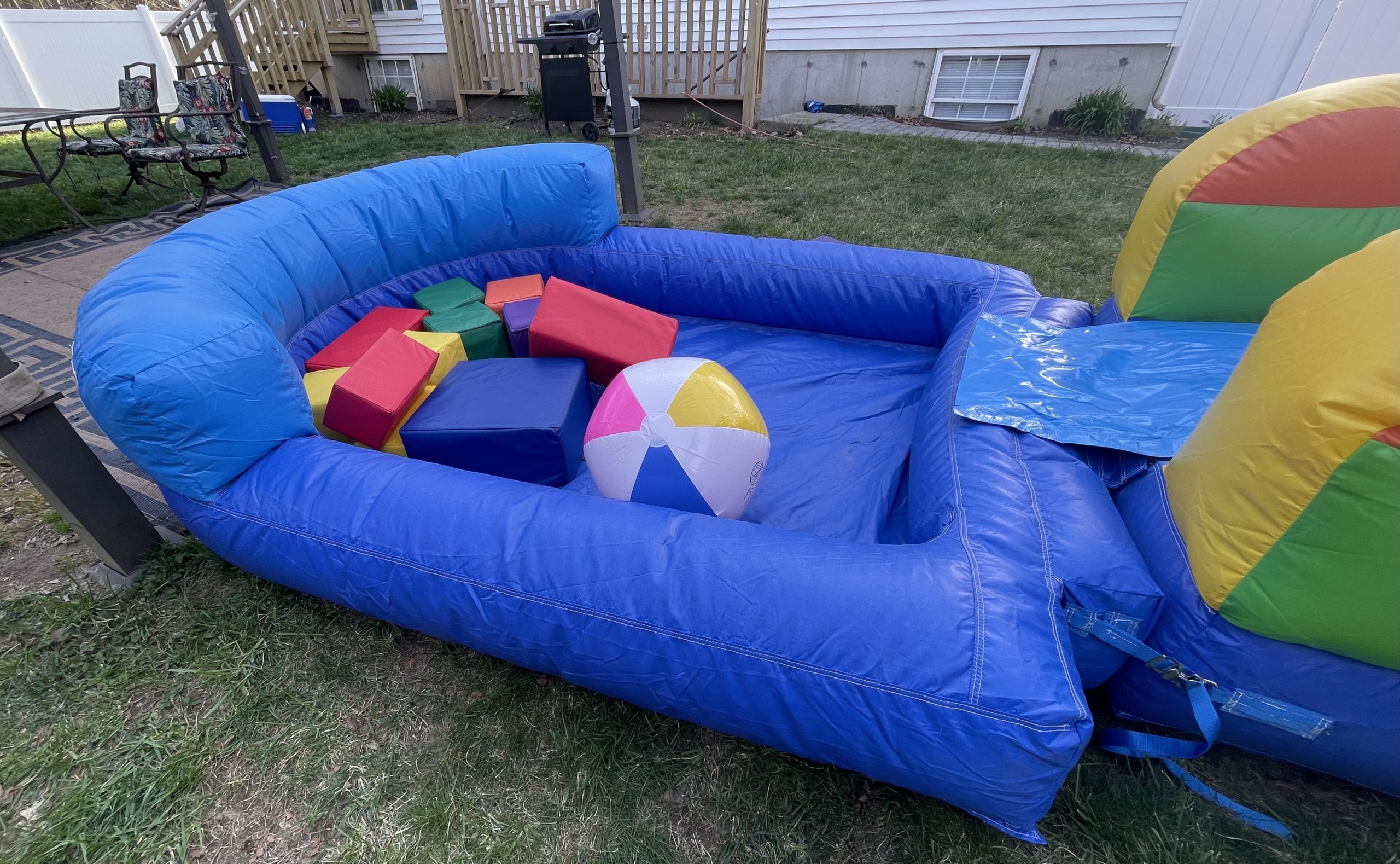 Rainbow Castle Smiley Face Bounce House Slide Combo Review Mommy's Bundle