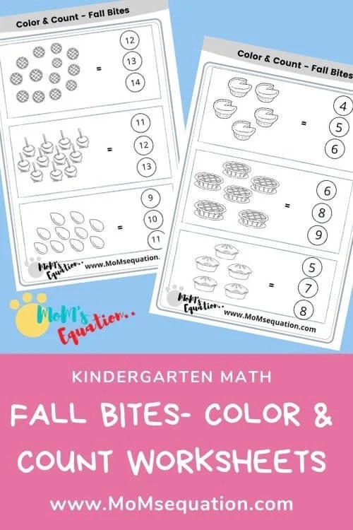 Free Printable Counting Worksheets With Fall Bites (1-10) - Mom'sequation