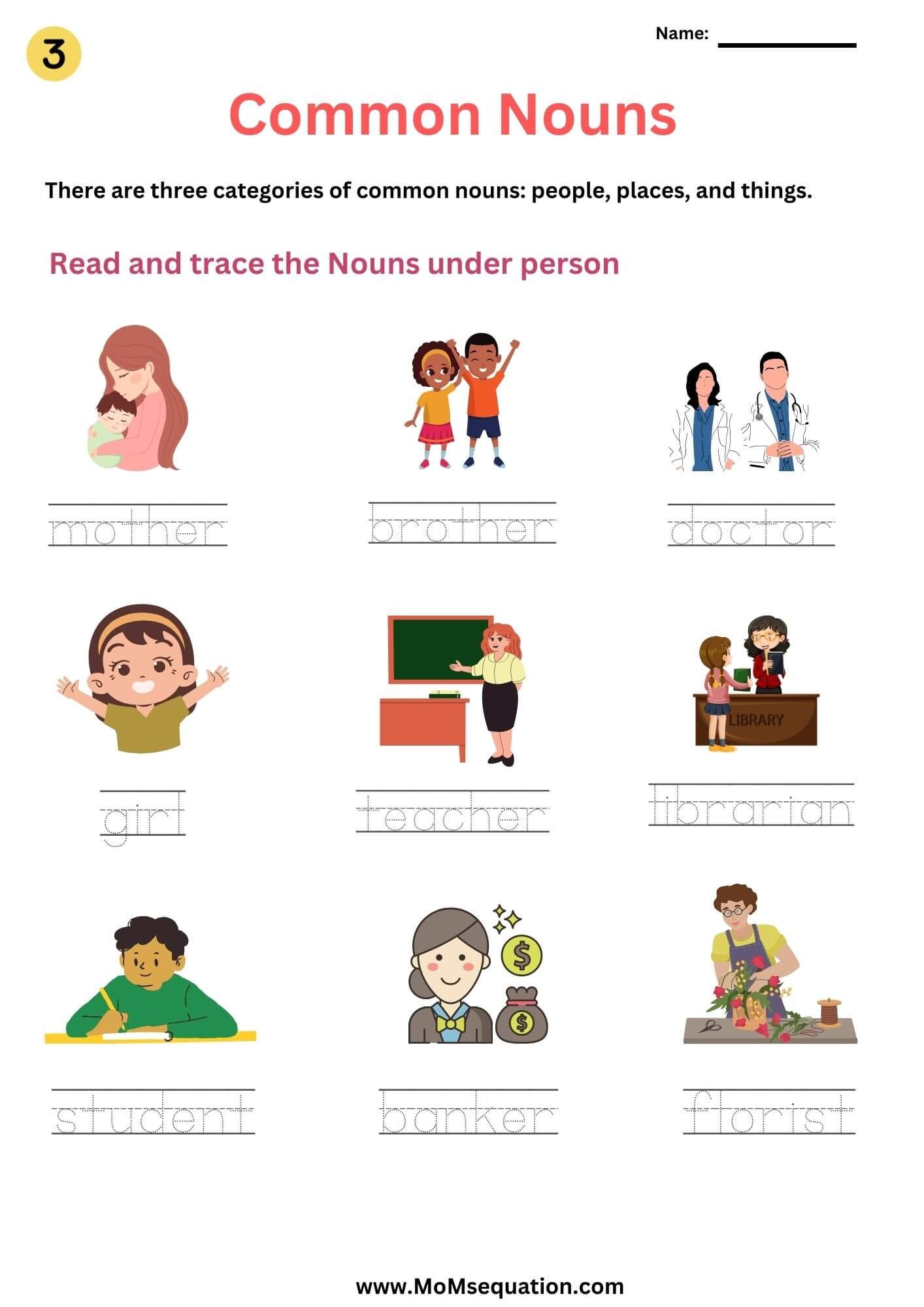 Common Nouns Worksheets For Grade 1 and Grade 2Free 15 page PDF Mom