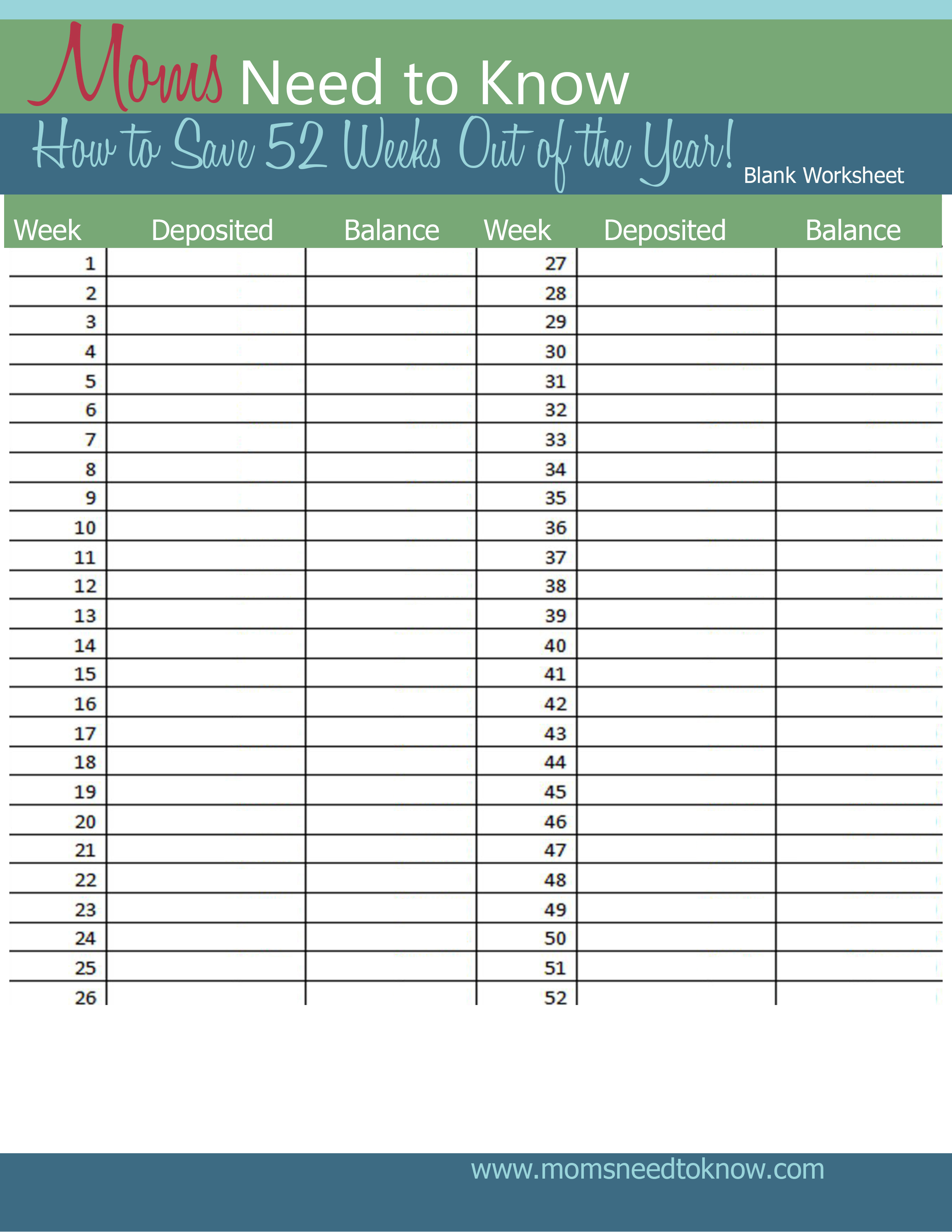 52 Week Saving Plan Save 1378 Per Year!