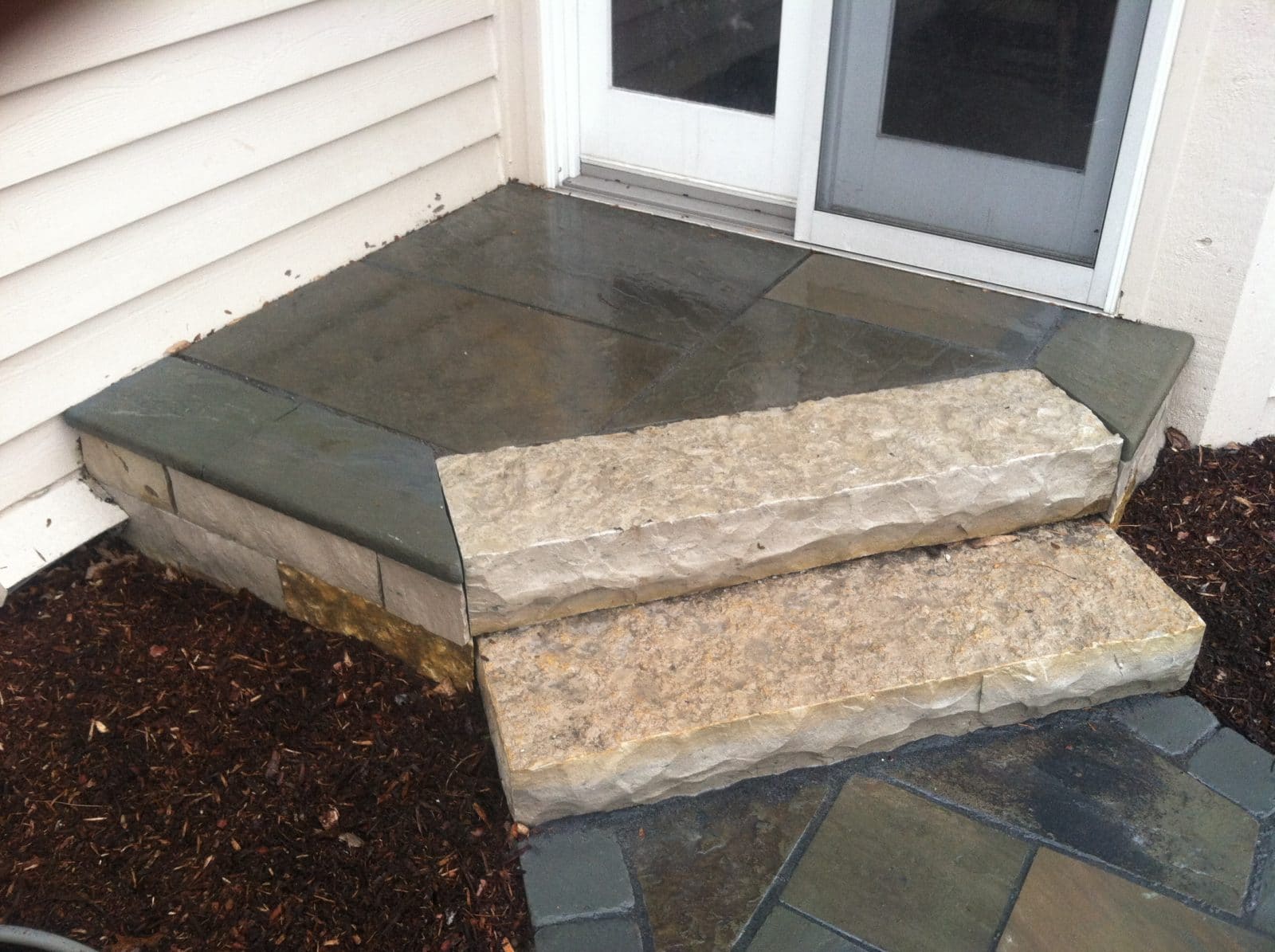 Lannon Natural Top Rockface Steps Monacelli Stone Company