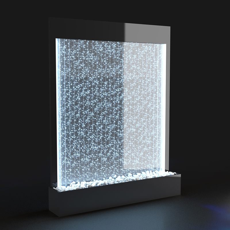 3D Models of Decorative Panels with a Waterfall and Bubbles.