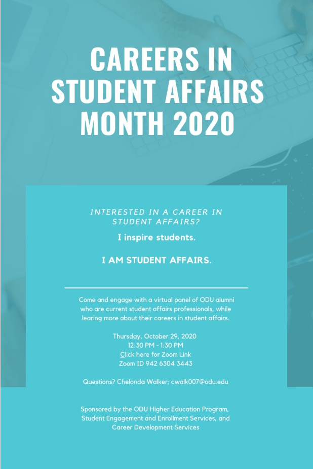 Careers in Student Affairs Month Virtual ODU Alumni Panel M2M