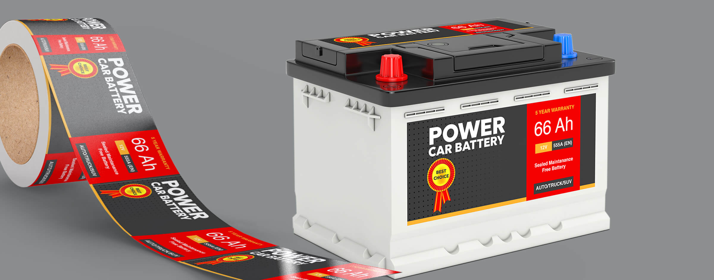 Printed labels and packaging stickers for the automotive industry.