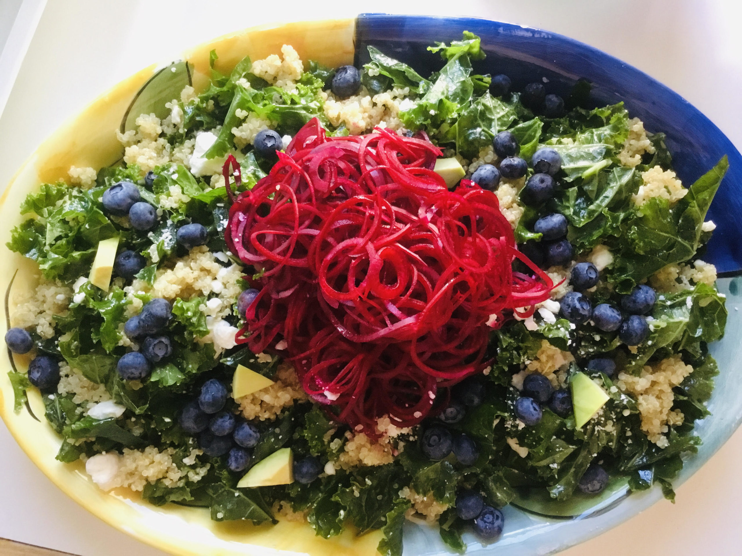 Kale Salad with Blueberries, Beets, Quinoa and Avocado Recipes from a Monastery Kitchen