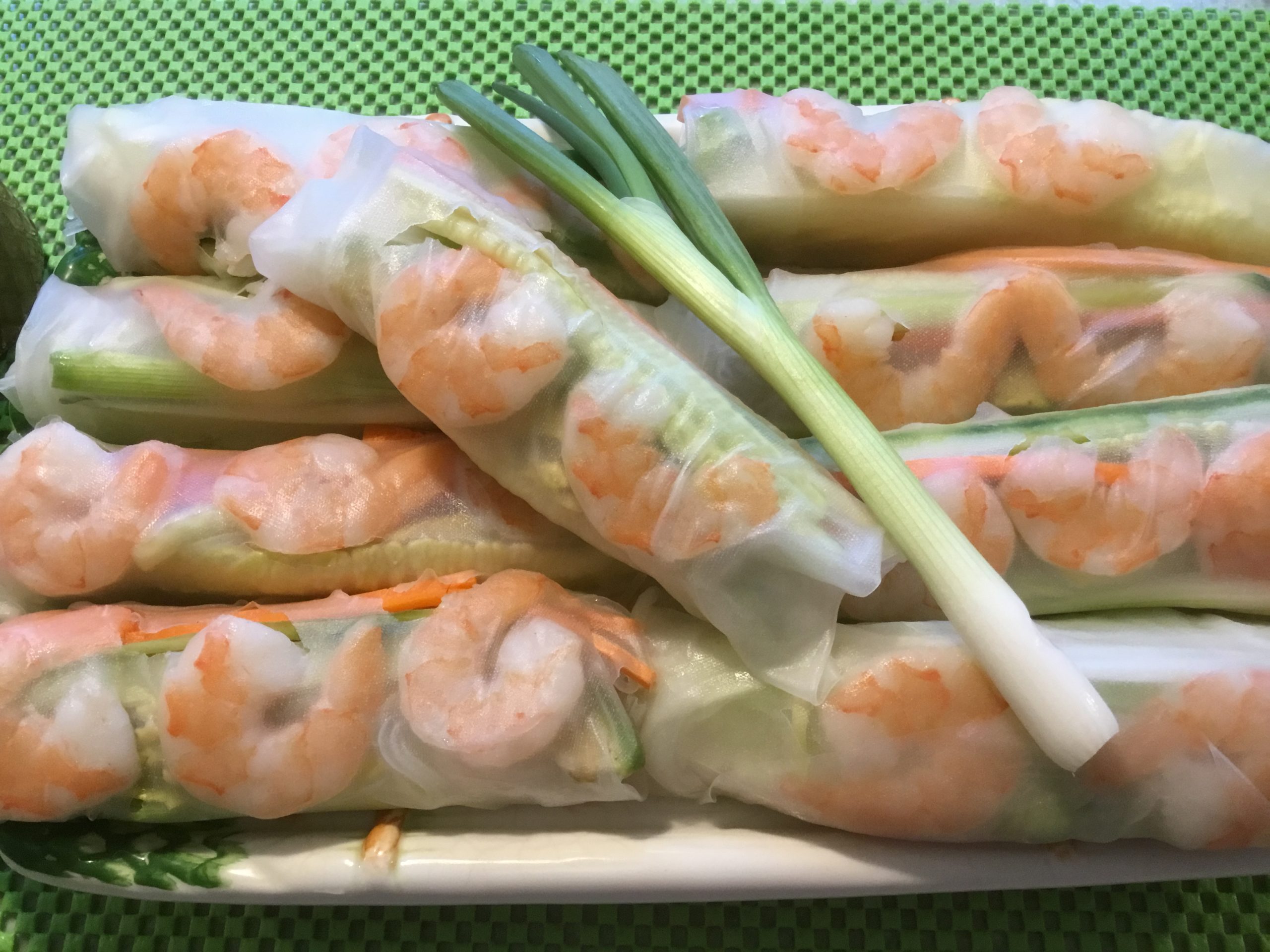 Vietnamese Shrimp and Vegetable Spring Rolls with Peanut Dipping Sauce
