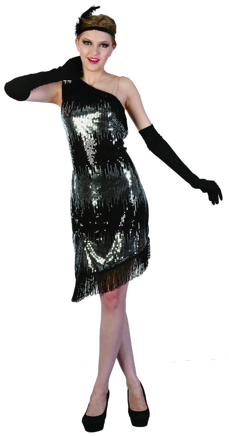 Déguisement années 20 femme noir et argent moncostume.ch