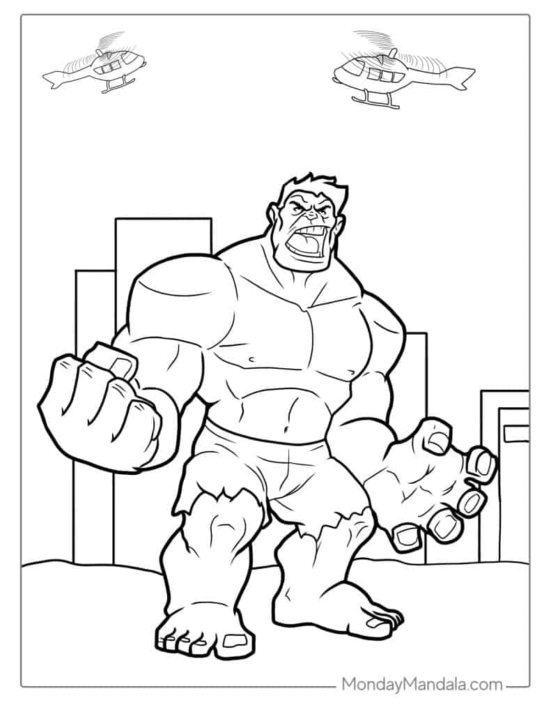 Incredible Hulk Fist Coloring Pages