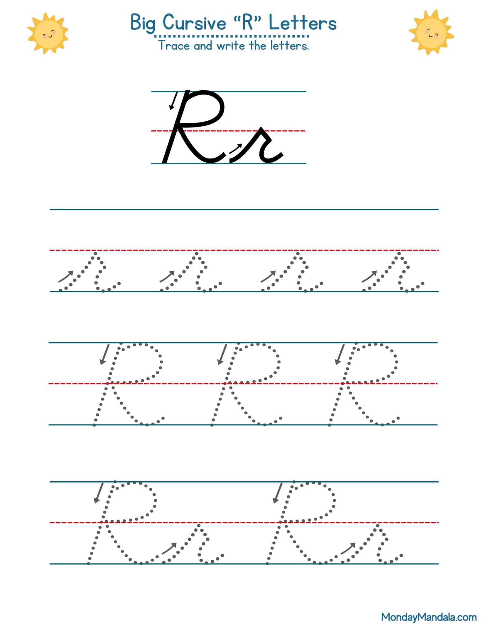 10 Cursive R Worksheets (Free Letter Writing Printables)