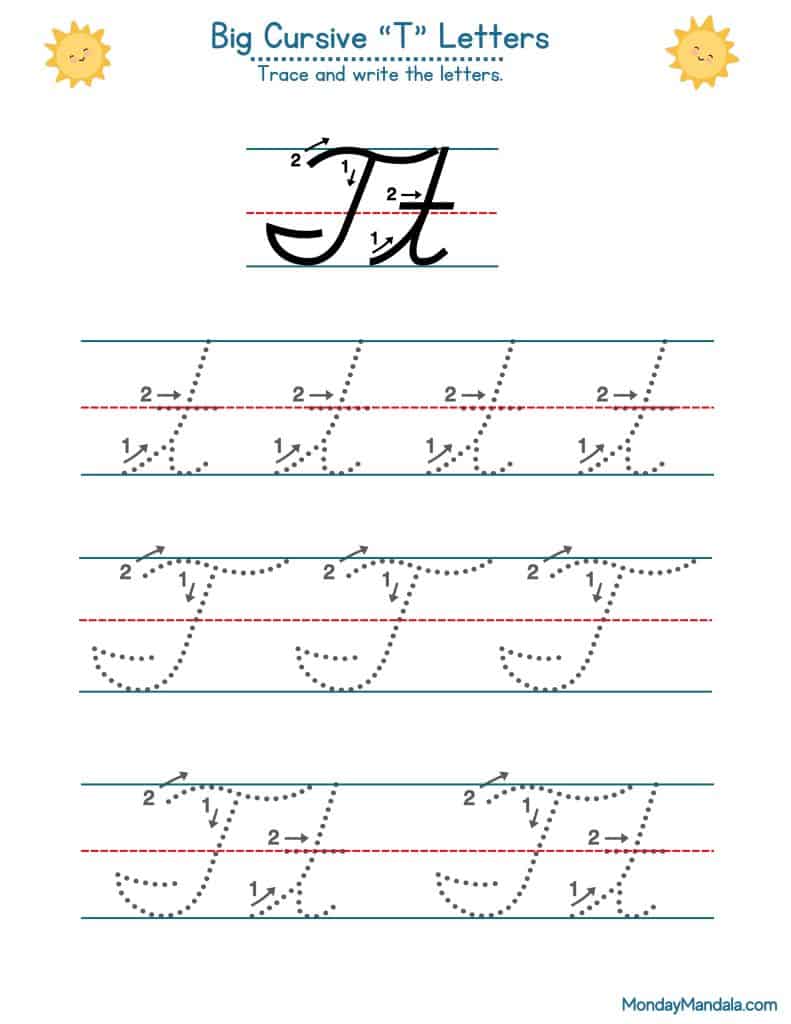 Cursive Letter T
