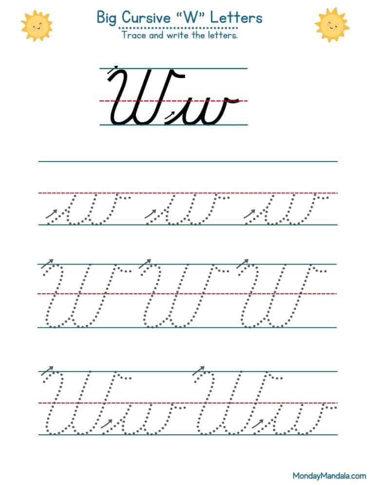 10 Cursive W Worksheets (Free Letter Writing Printables)