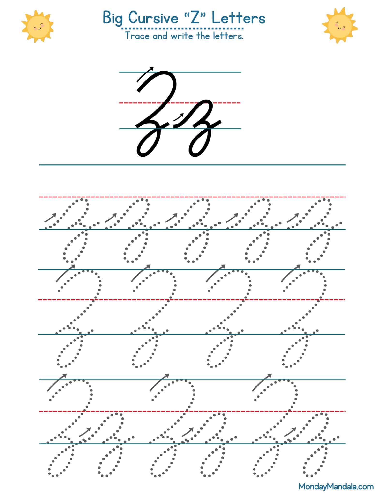 10 Cursive Z Worksheets (Free Letter Writing Printables)