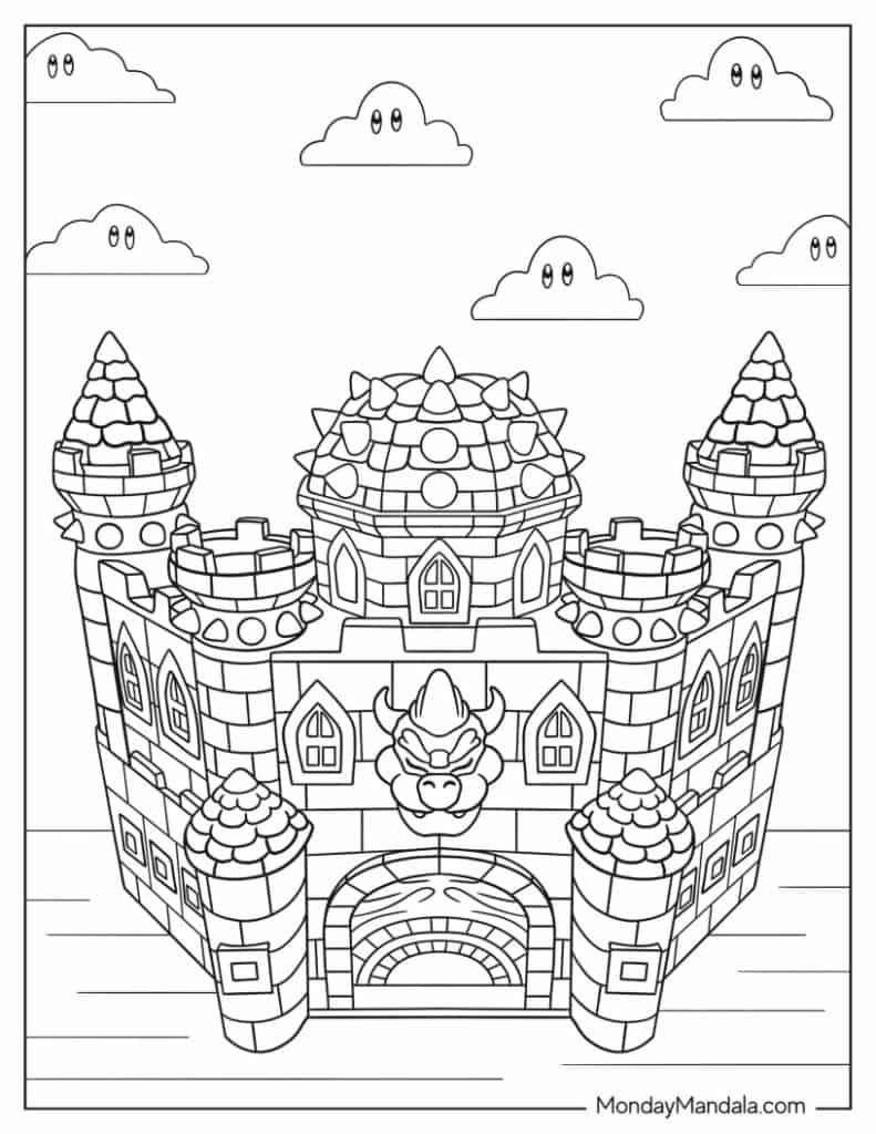 Super Mario Bowser Castle Drawing