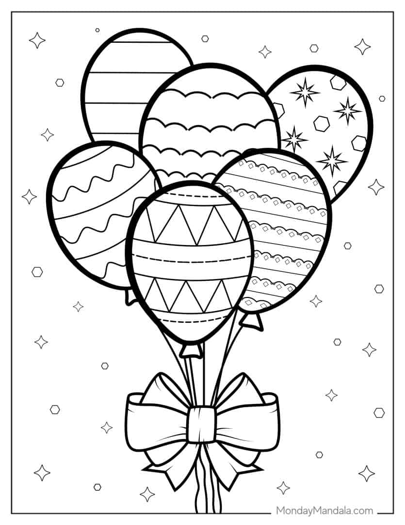 20 Balloon Coloring Pages (Free PDF Printables)