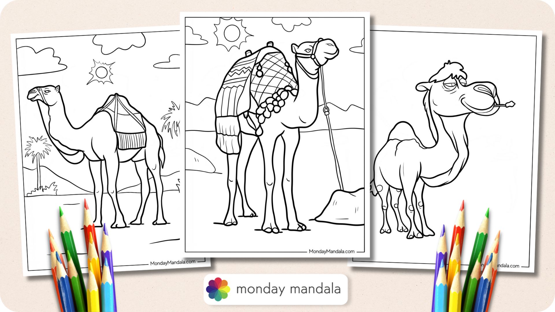 20 Camel Coloring Pages (Free PDF Printables)