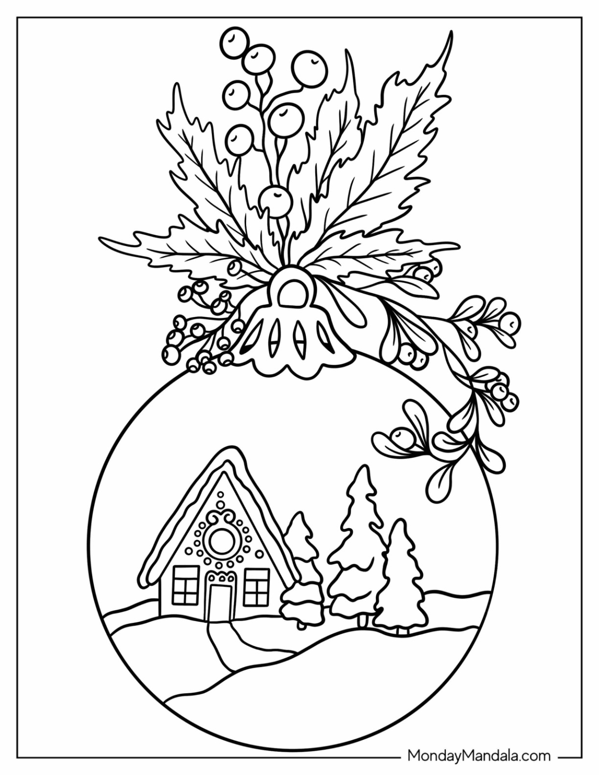 32 Christmas Coloring Pages For Adults (Free Printables)