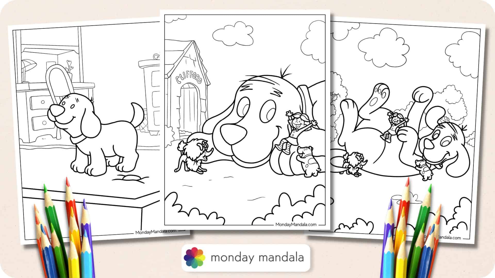 Clifford Christmas Coloring Pages