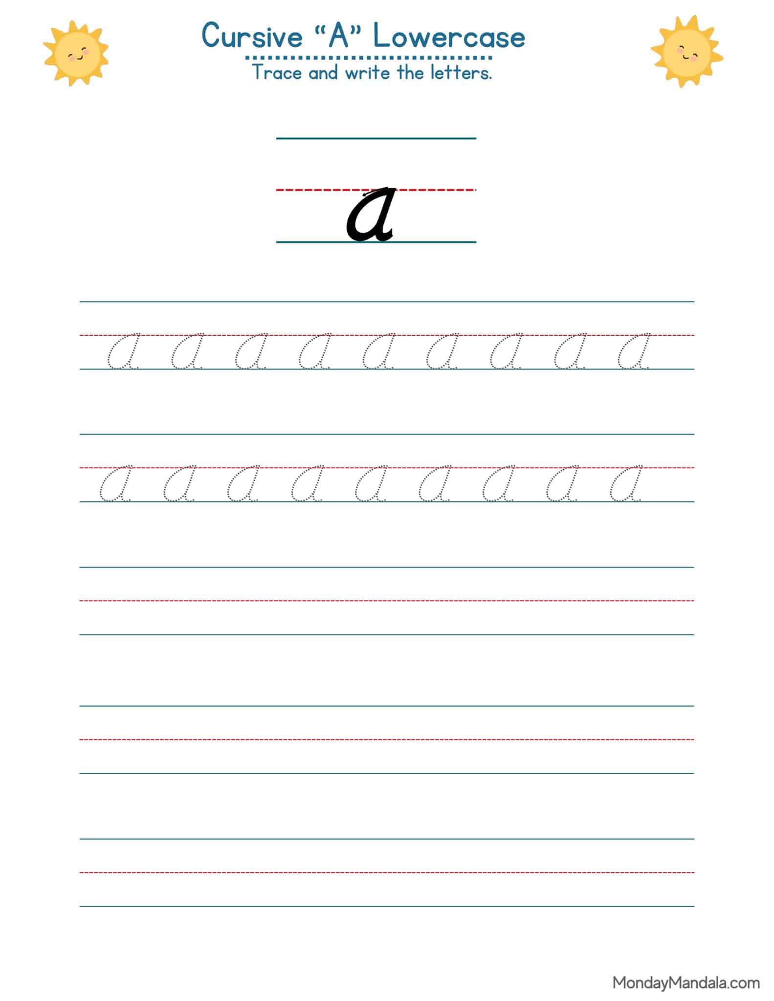 10 Cursive A Worksheets (Free Letter Writing Printables)