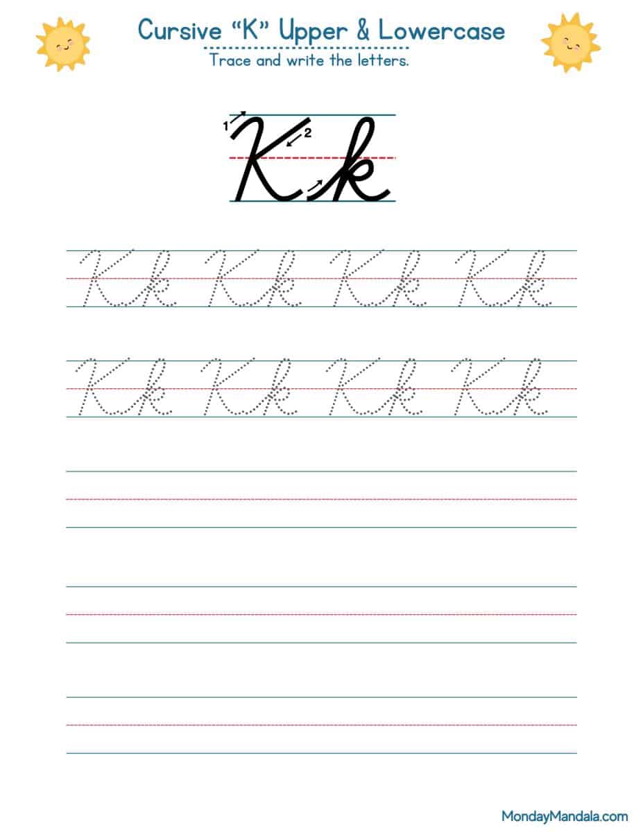 10 Cursive K Worksheets (Free Letter Writing Printables)